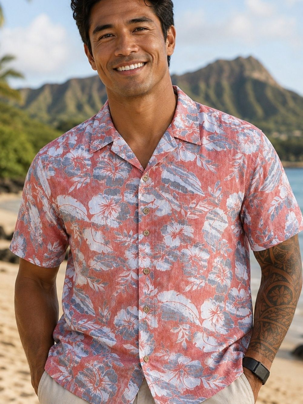 Cooke Street Honolulu VTG Hawaiian Aloha Shirt Men’s 2XL Reverse Floral Print
